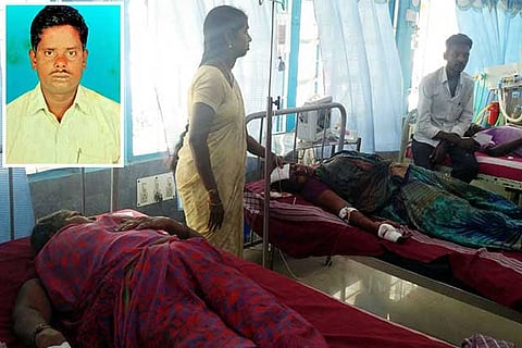 Victims admitted to the hospital; Dhanachezhiyan (inset)