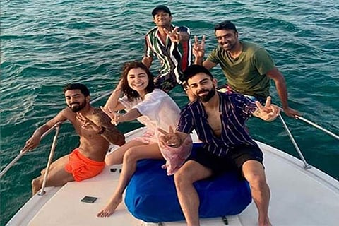 India captain Kohli and team on Atlantic cruise