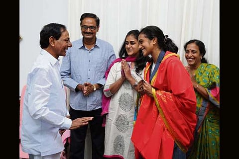 KCR assures support to Sindhu for future tournaments