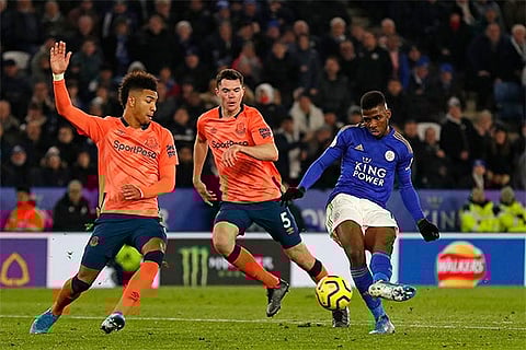 Striker Kelechi Iheanacho (right) gave Leicester City a thrilling 2-1 win over Everton