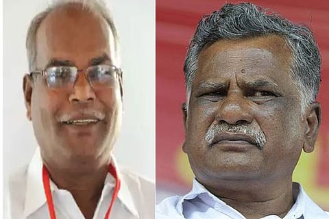 CPM state secretary K Balakrishnan; CPI state secretary R Mutharasan