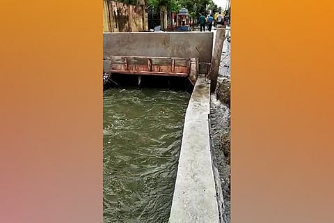 The 865 m-long drain connects to Sembakkam lake, resulting in rainwater from the locality flowing into it