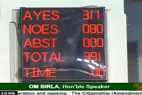 Lok Sabha passes Citizenship Amendment Bill