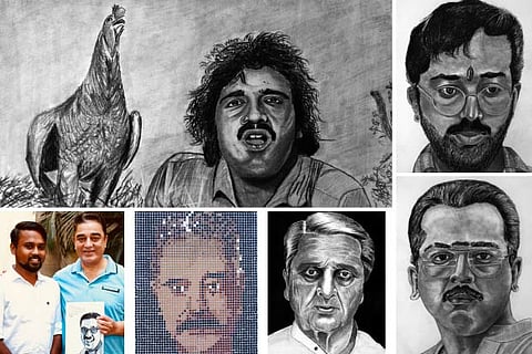 Inspired by Kamal, fan sketches tribute
