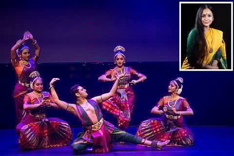 Dancers from Apsaras Arts Dance Company; (Inset) Rama Vaidyanathan