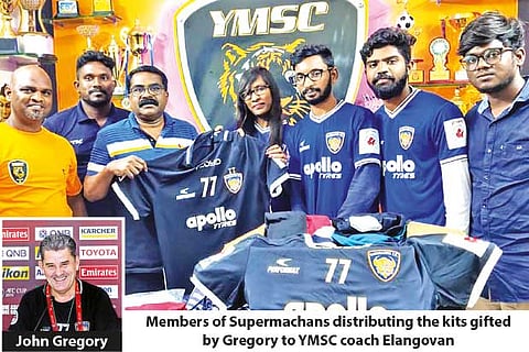 Former CFC coach donates jerseys, shoes to kids