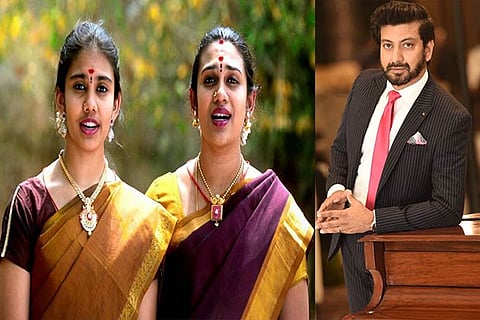 Saundarya and Aishwarya, the granddaughters of MS Subbulakshmi; Vikram Cotah