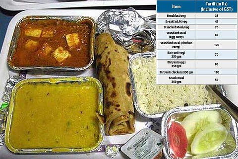 IRCTC increases tariff rates for meals, food items