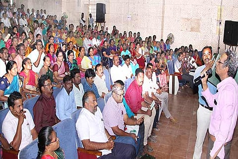 Personnel shortlisted for local body elections attending a training programme at Madurai Govt Medical College