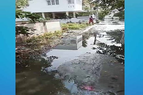 The roads filled with sewage in Pallavaram