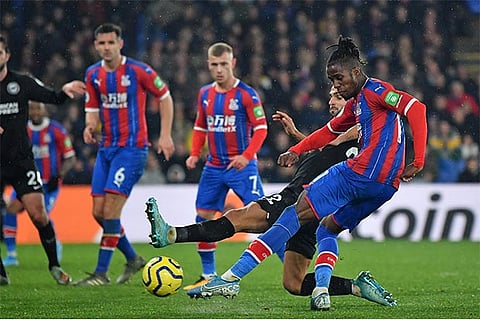 Wilfried Zaha scores the equaliser for Crystal Palace