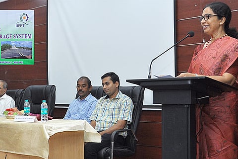 Dr Mini Shaji Thomas, Director, NIT-T, addressing the gathering in Tiruchy on Wednesday