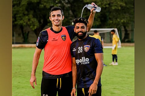 Brazilian midfielder Rafael Crivellaro (left) has been in good form for Chennaiyin FC