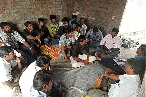 Members of Tamil Puligal at a meeting in Mettupalayam