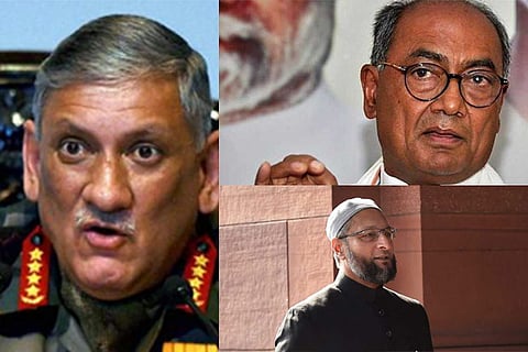 Digvijaya, Owaisi slam Army Chief over anti-CAA protests