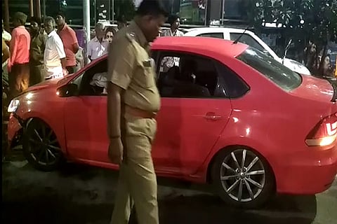 The car that hit Mannar Samy on Friday