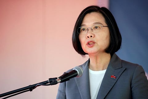 Taiwan leader speaks of threat to democracy
