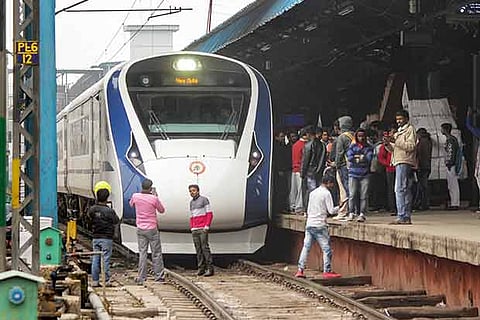 Vande Bharat Express arrives at Delhi Rly Station