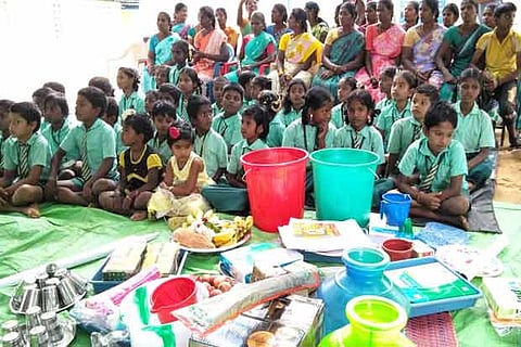 The seer on the display at Walajahpet Panchayat Union Elementary School on Wednesday