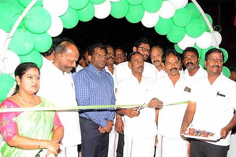 HR and CE minister Sevoor S Ramachandran inaugurating an exhibition on achievements of AIADMK government