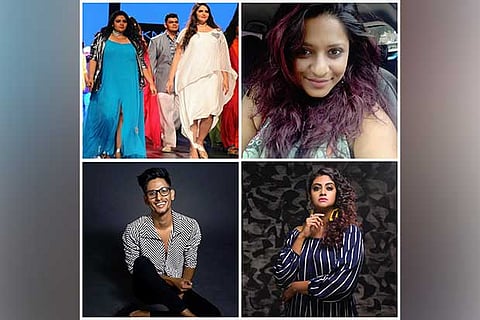 Plus-size models walking the ramp at Lakme Fashion Week; Prajanya Anand, Suresh Kumar, Sridevi Ramesh (R)