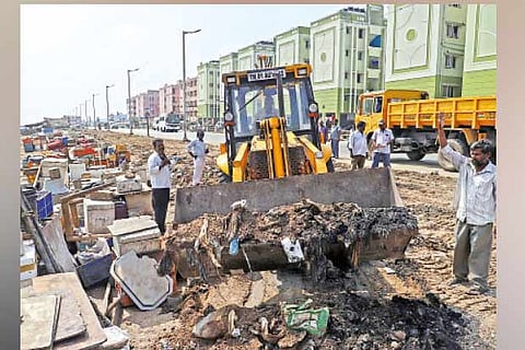 A file photo of eviction process being carried out on Marina Loop Road