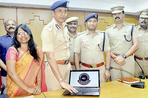 Coimbatore City Police Commissioner Sumit Sharan launching the new app on Monday