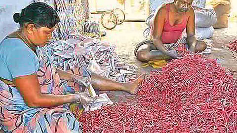 Workers at a firecracker unit in Sivakasi (File photo)