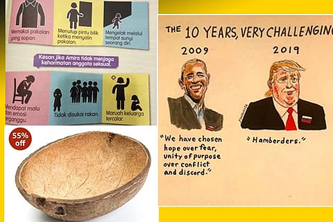 Trending in TN: Malaysian school textbook sparks off controversy, Indian buyers amused by coconut shells sold for Rs 1,500 on Amazon, #10yearchallenge