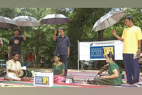 The concert is organised at the Chess Square of the Nageswara Rao Park on the first Sunday of every month