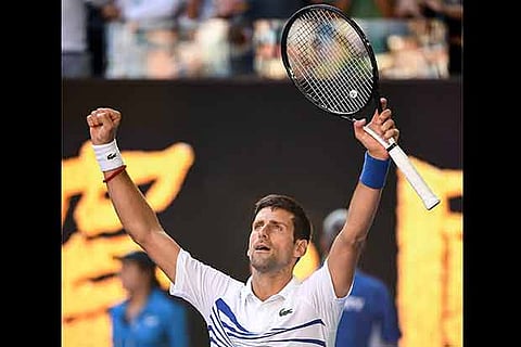 Top seed Novak Djokovic earned a four-set win over Denis Shapovalov