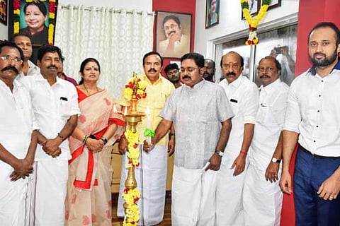 AMMK leader TTV Dhinakaran at a function in Tiruchy on Saturday