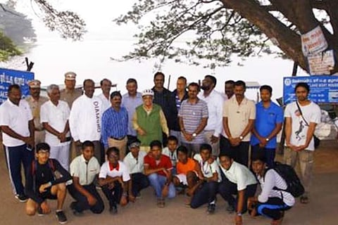 Lt Governor Kiran Bedi during her 214th weekend round to Thengaithittu  harbour and Velrampet Lake