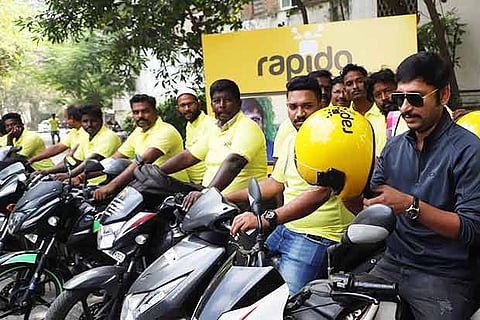 RJ Balaji flagged off 20 bikes of the Rapido bike taxi service in the city on Wednesday