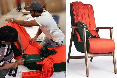 When Kanjeevaram silks turn into upholstery for one-of-a-kind furniture
