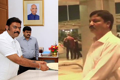 Anand Singh (L); Ramesh Jarkiholi (R)