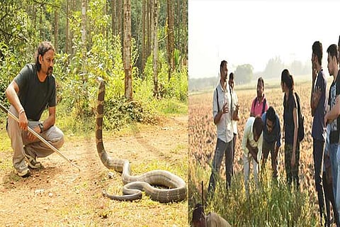 Herpetologist P Gowri Shankar; From a previous snake workshop in the city