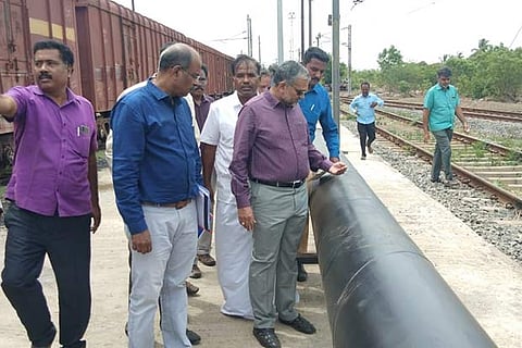 TWAD officials at Jolarpet on Saturday