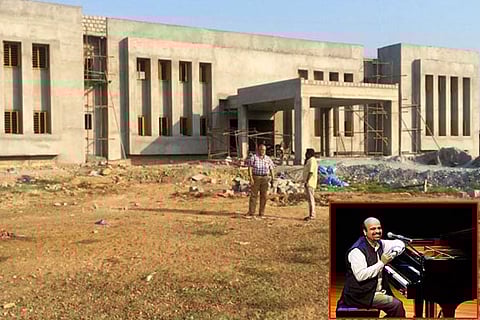 The school building built through contributions from  various organisations, including pianist Anil Srinivasan