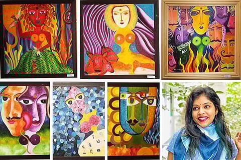 A few of the artist?s works based on female mythological characters like Aranyani, Mandodari