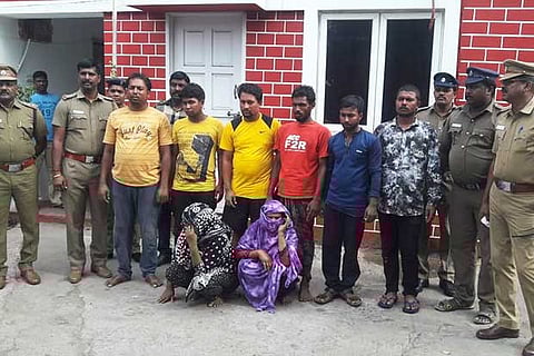 The eight-member gang which was arrested