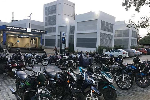 Parking area at Saidapet Metro station