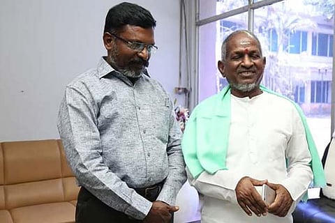 VCK president and Lok Sabha MP Thol Thirumavalavan met Ilayaraja, in Chennai on Sunday
