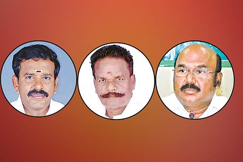 Thoppu Venkatachalam, Perundurai MLA ;  G Baskaran, Minister for Khadi Board; D Jayakumar, Fisheries Minister