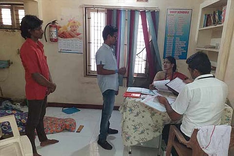 Dr Niranjana Devi questions an employee of the private de-addiction centre, functioning at KK Nagar in Tiruchy