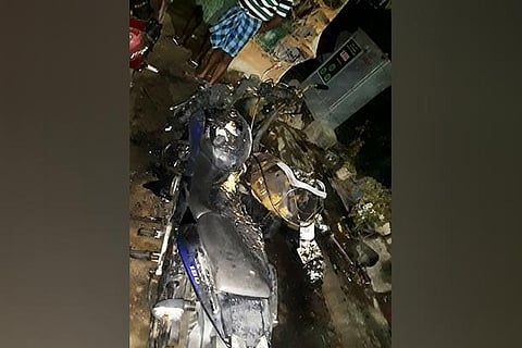 The bikes were up in flames in the early hours of Saturday