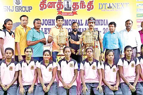 The trophies were unveiled by DGP Sylendra Babu at the MR Stadium