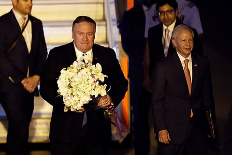 US State Secretary Mike Pompeo arrives in Delhi