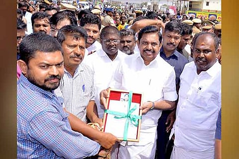 CM Edappadi K Palaniswami presents concessional housing plots to journalists in Madurai on Friday