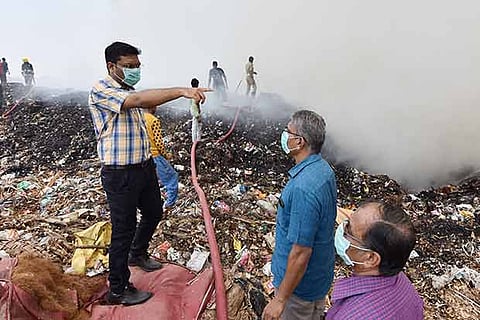 Vellalore dump yard fire continues to rage for second day